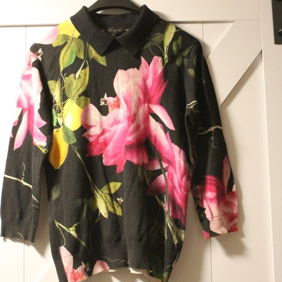 ted baker merilie citrus bloom sweater US 6 EUC ted size 2 - Picture 7 of 13